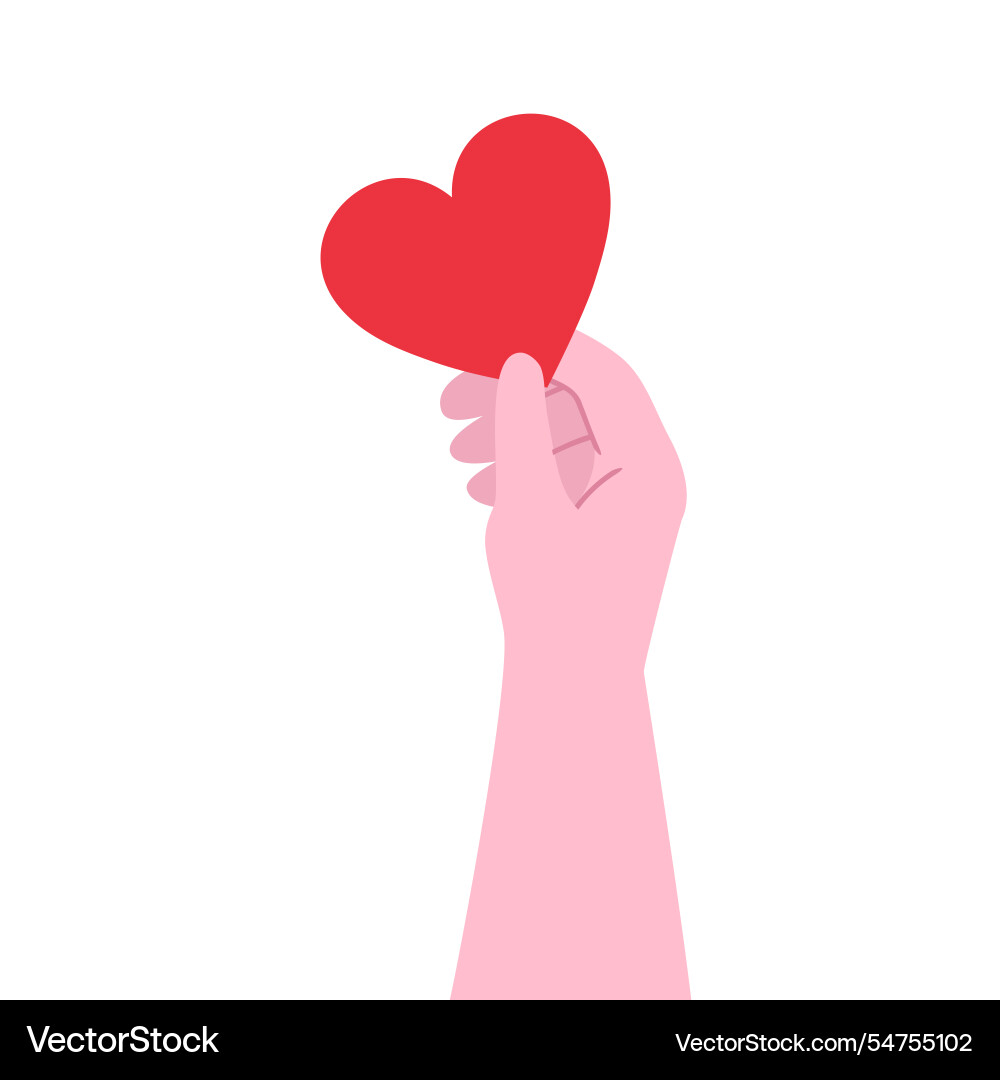 Hand holding red heart isolated Hand holding red heart isolated vector image