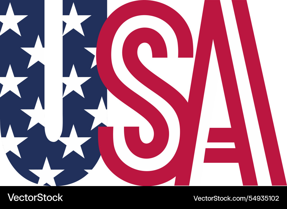 Letters the usa are completed in form Letters the usa are completed in form vector image