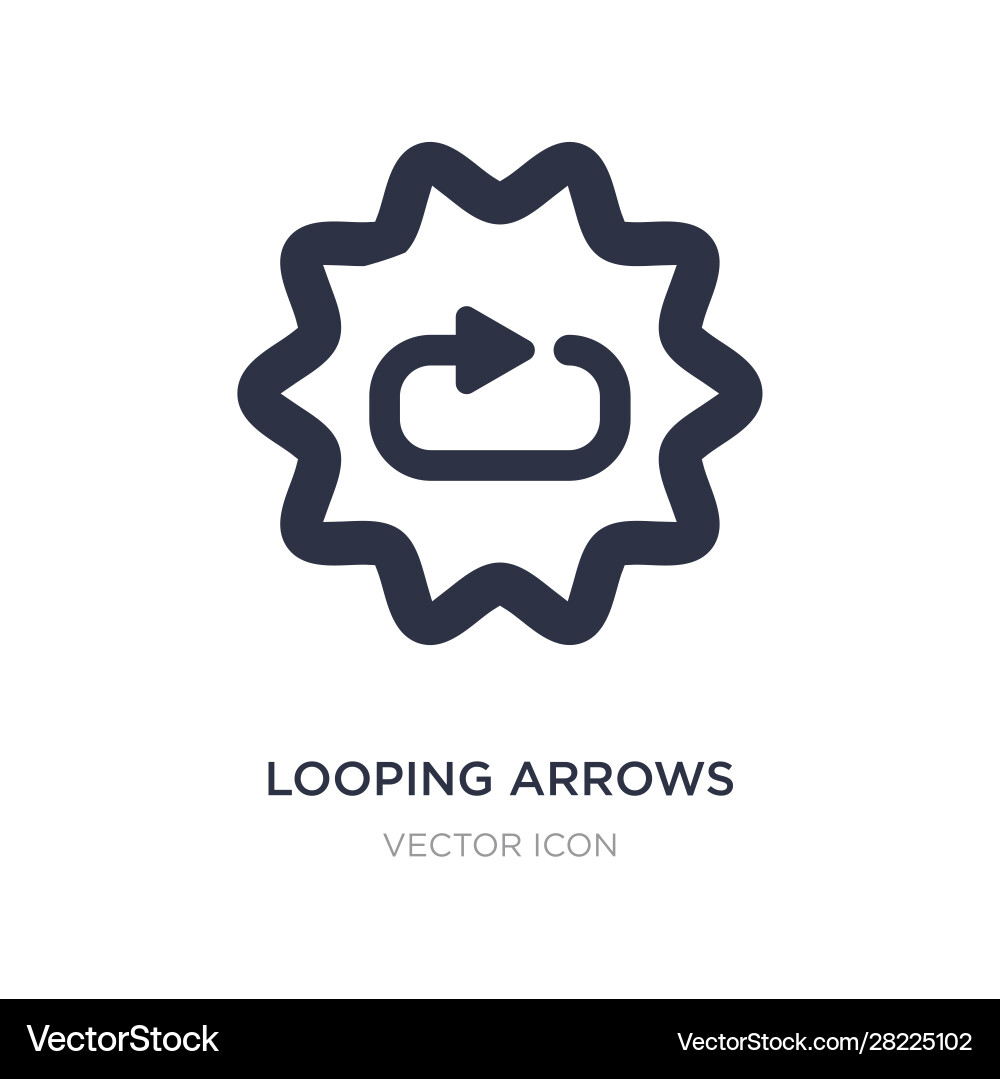 Looping arrows icon on white background simple Looping arrows icon on white background simple vector image
