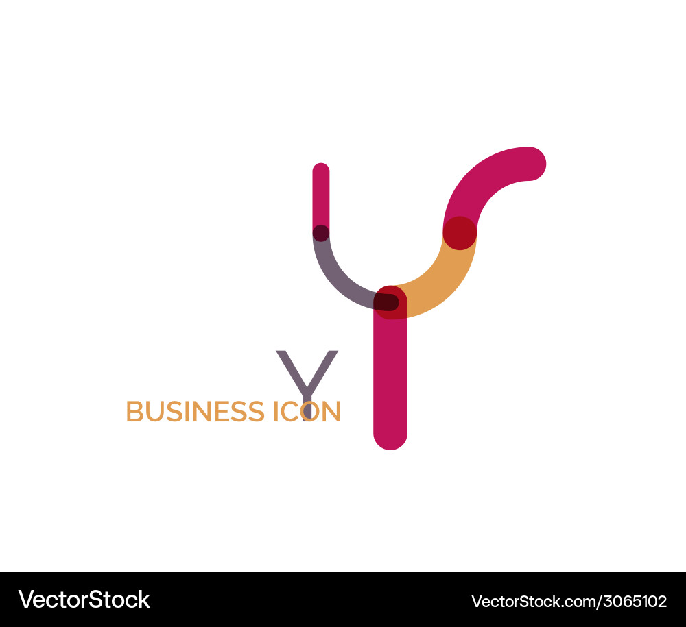 Minimal line font design letter y Vector Image