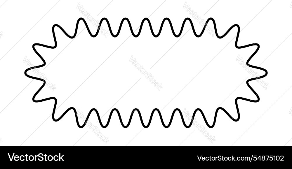 Oval rectangle with wavy edges rectangular shape Oval rectangle with wavy edges rectangular shape vector image
