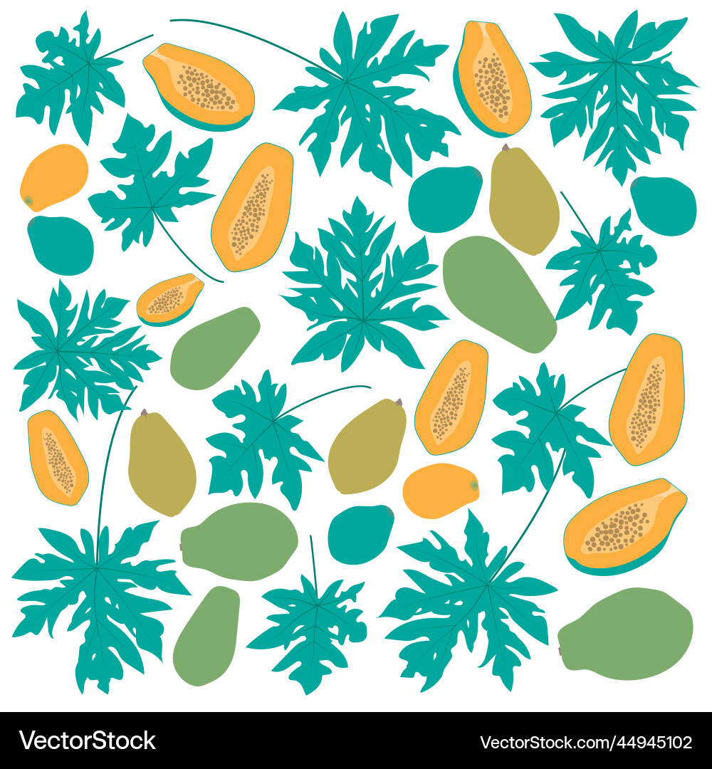 Papaya print pattern background with Papaya print pattern background with vector image