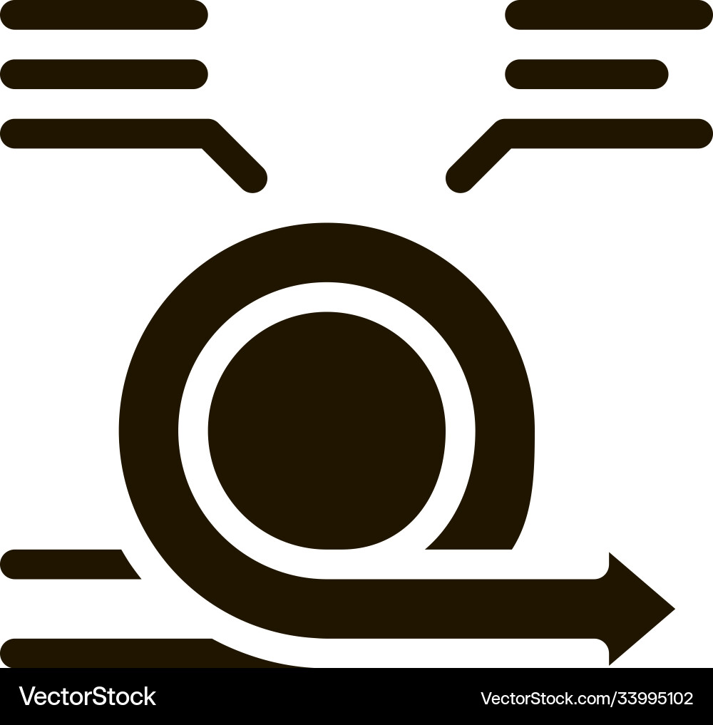 Round agile arrow mark with comments glyph icon Vector Image