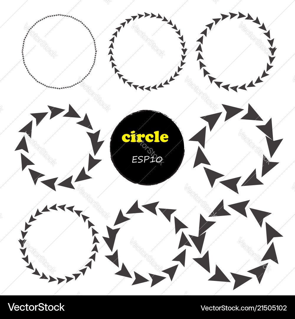 Set of 9 circles design elements Set of 9 circles design elements vector image