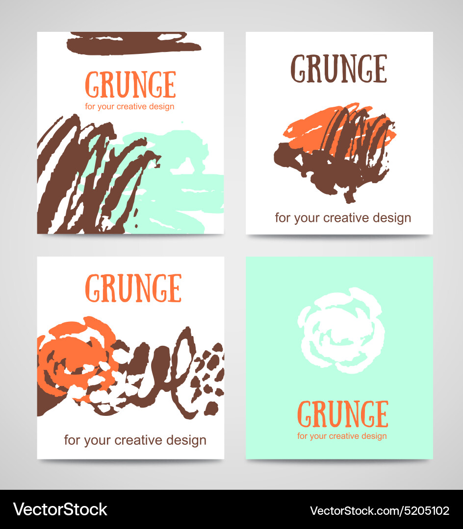 Set of trendy invitations with scribble texture vector image