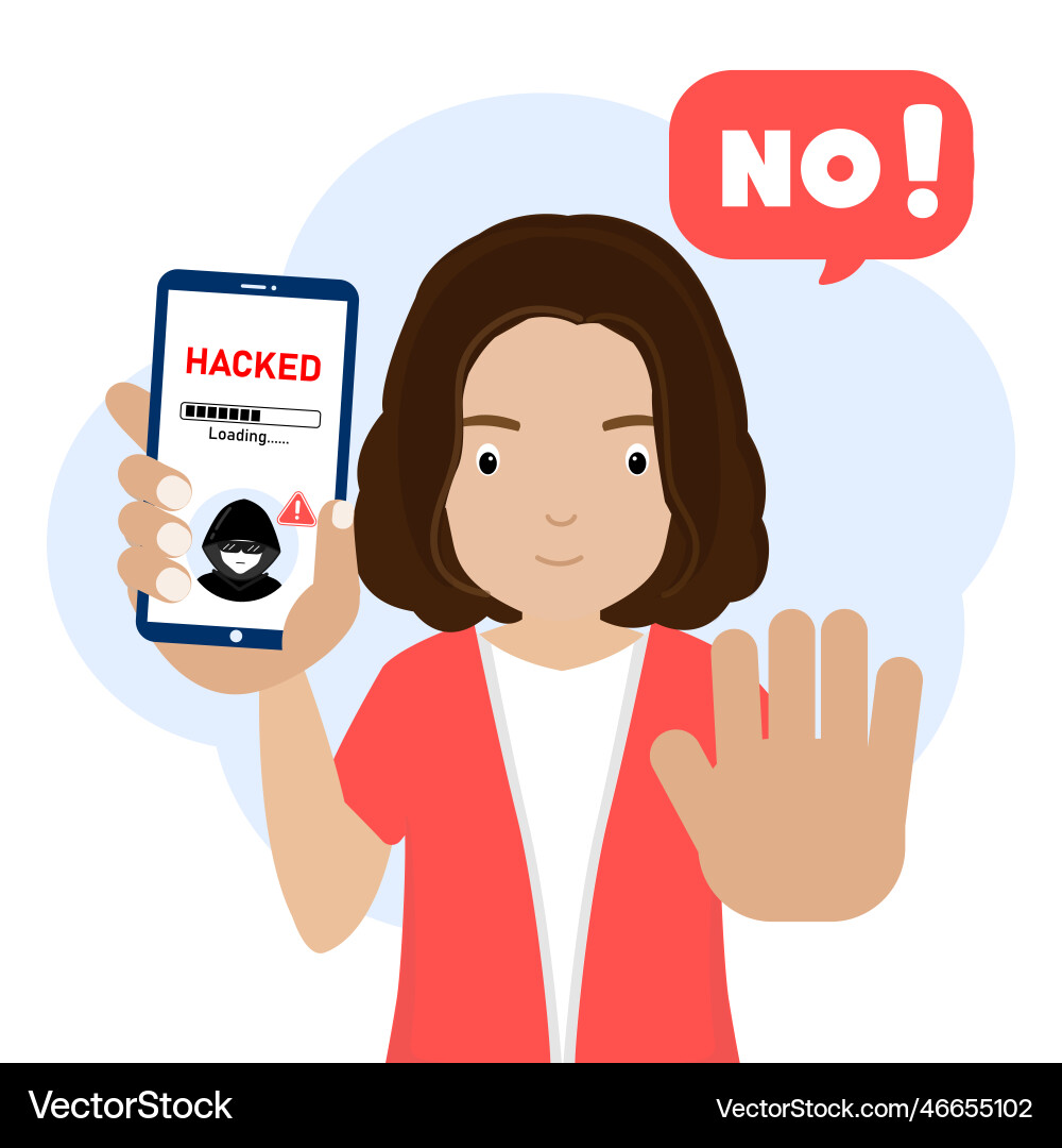 Smartphone with hacker alertcyber crime concept Smartphone with hacker alertcyber crime concept vector image