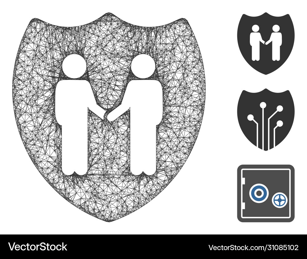 Trust shield polygonal web mesh Vector Image