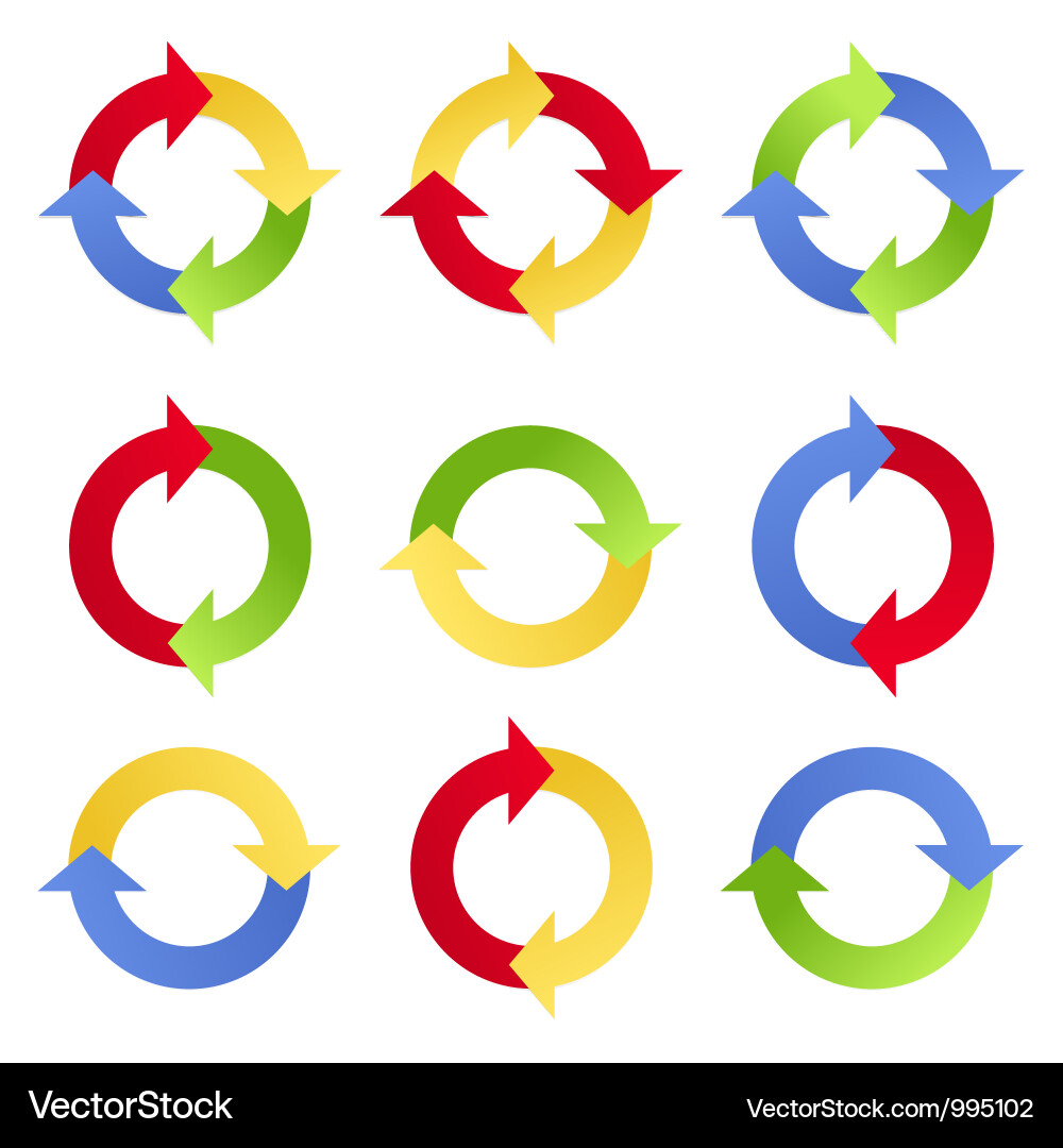 Vibrant Arrows in Circular Forms vector image