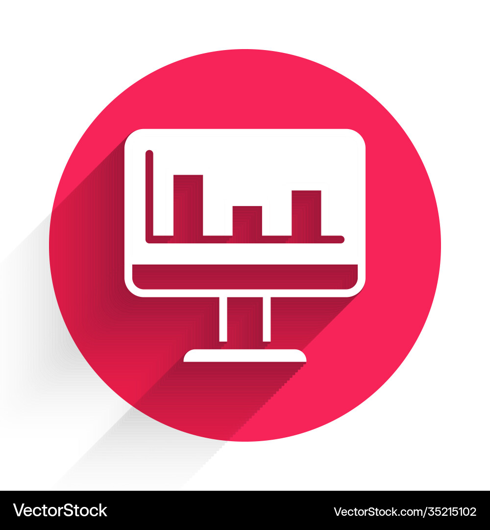 White computer monitor with graph chart icon White computer monitor with graph chart icon vector image