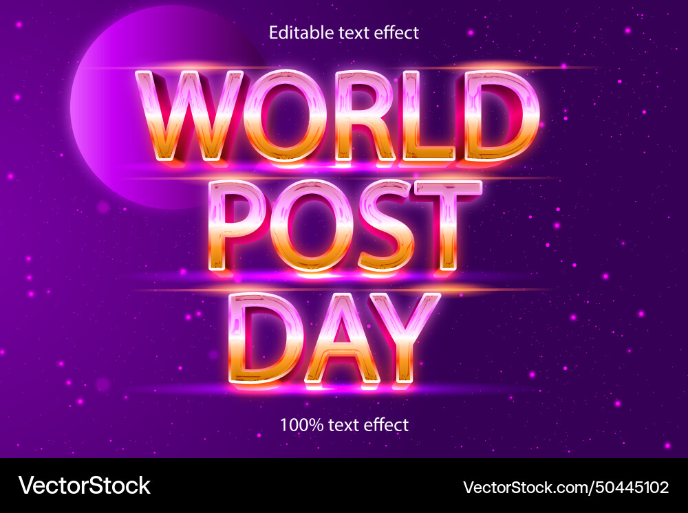 World post day editable text effect retro style World post day editable text effect retro style vector image