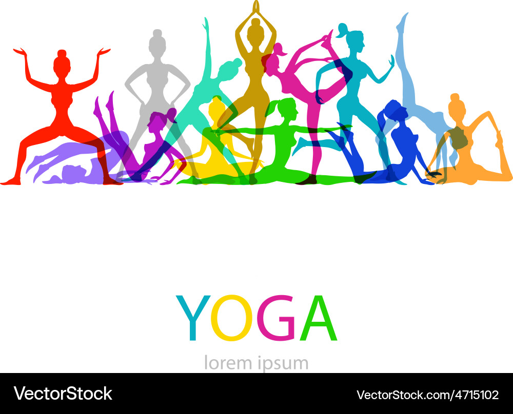 Yoga posiert Frau Silhouette vektorbild