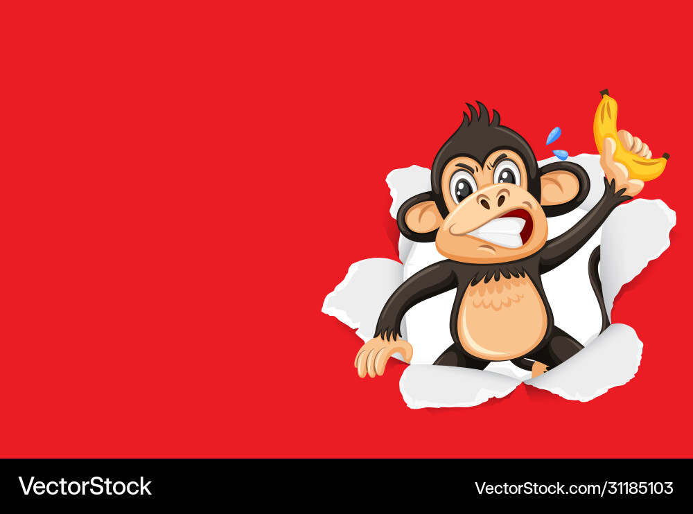 Background template design with wild monkey Background template design with wild monkey vector image