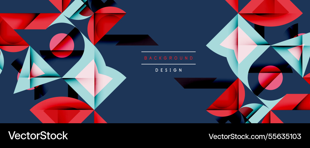 Circles squares lines abstract background Vector Image