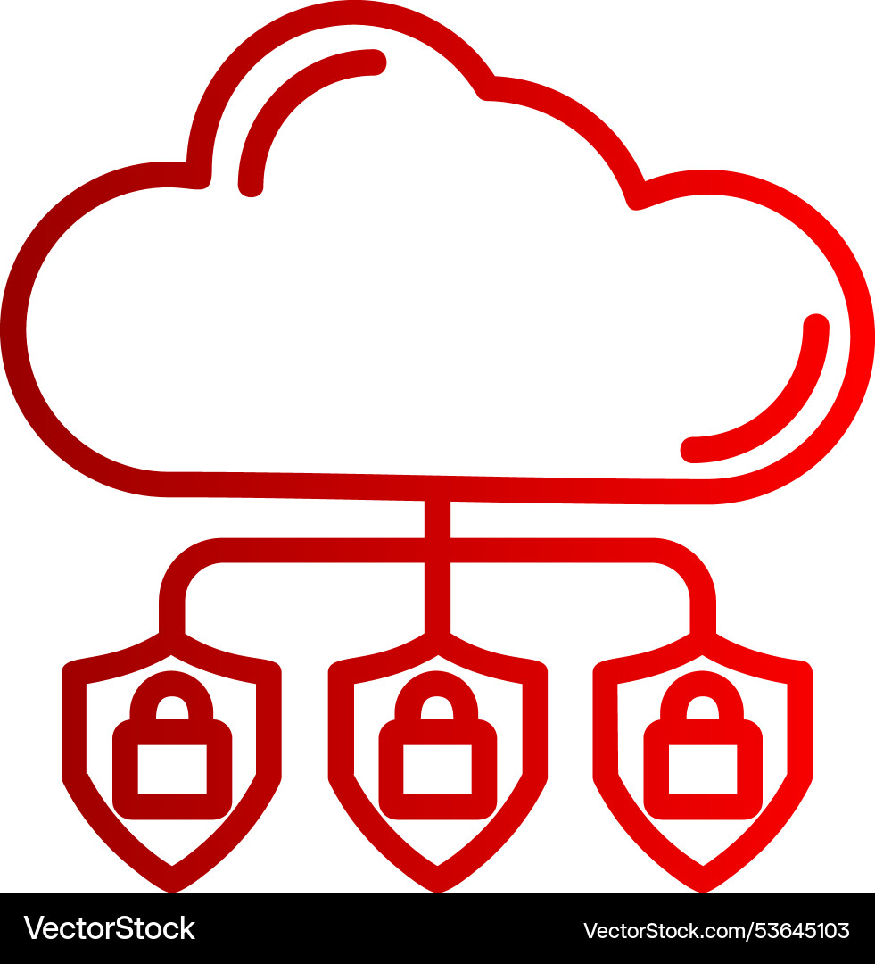 Cloud computing line gradient icon vector image