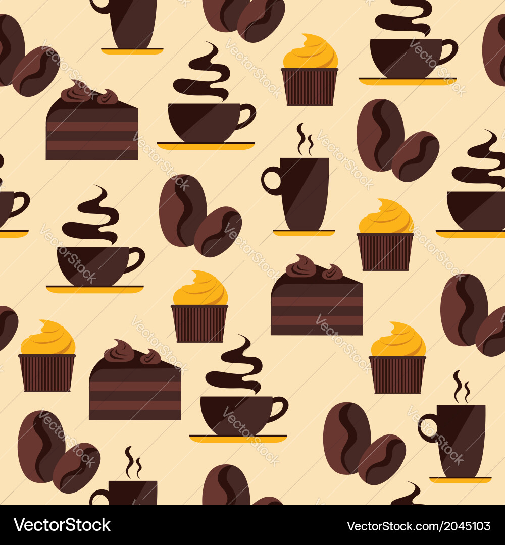 Coffee seamless pattern for menu shop vector image
