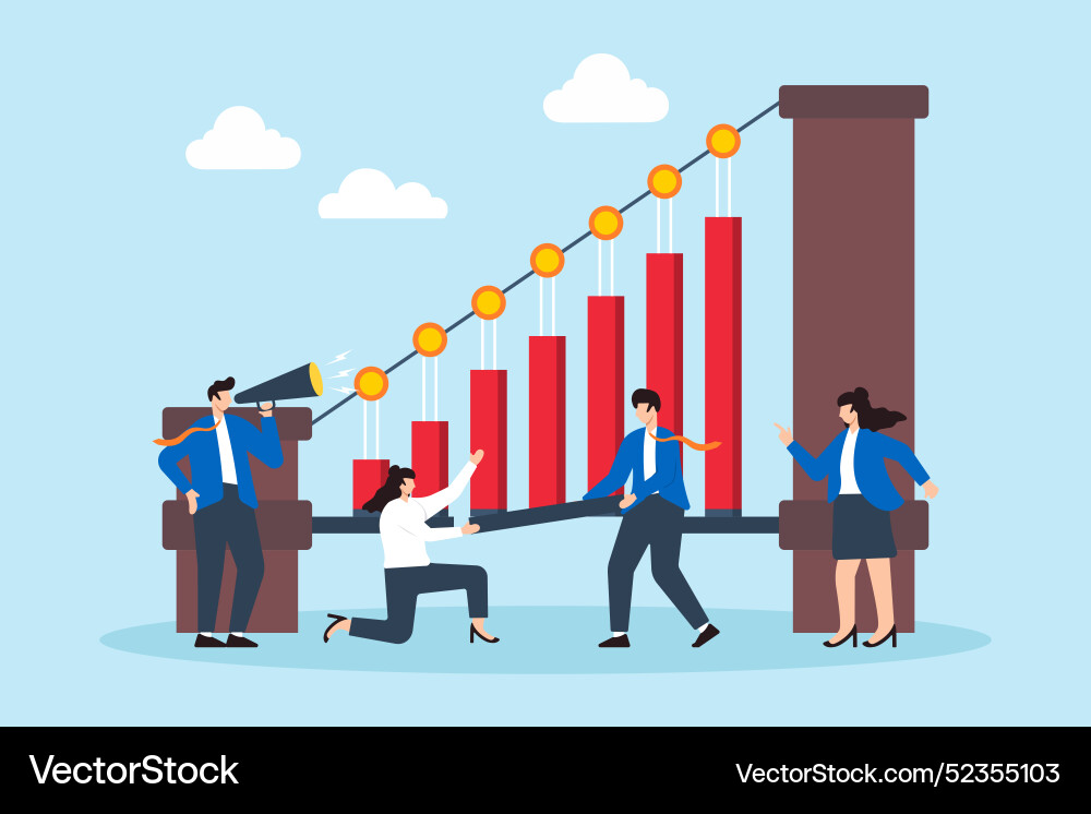 Connecting market insights data-driven strategy Vector Image
