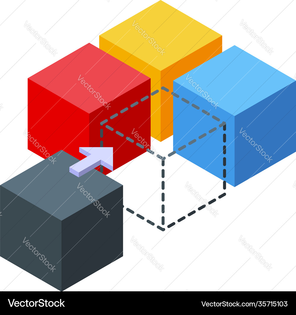 Cube solution icon isometric style Cube solution icon isometric style vector image