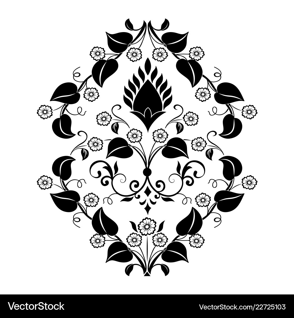 Damask element isolated central Damask element isolated central vector image
