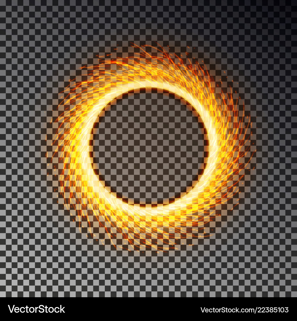 Fiery Spark Circle Effect vector image
