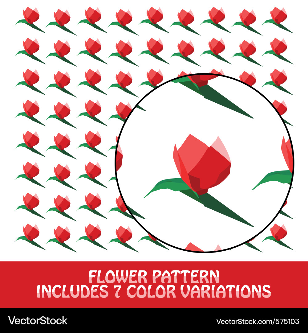 Flower pattern includes 7 color variations Vector Image