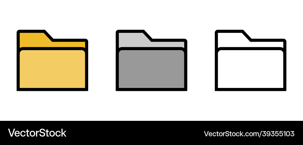 Folder icons set computer folders sign vector image
