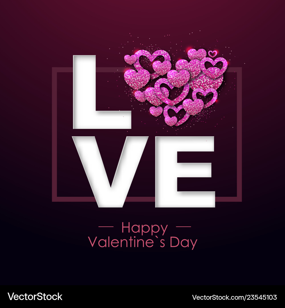 Happy valentines day background with love heart Happy valentines day background with love heart vector image