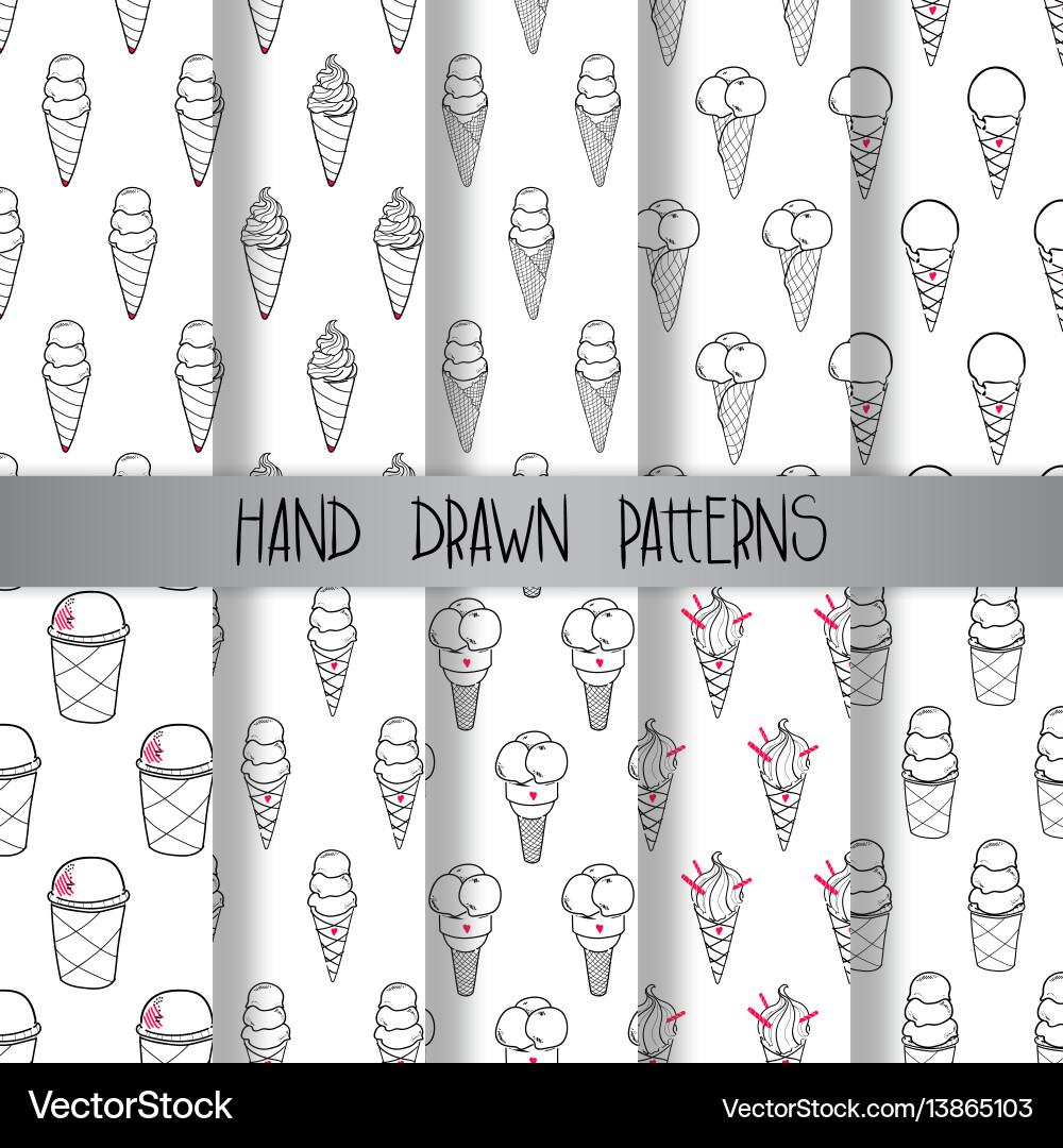 Ice cream pattern set 2 Ice cream pattern set 2 Vector Image