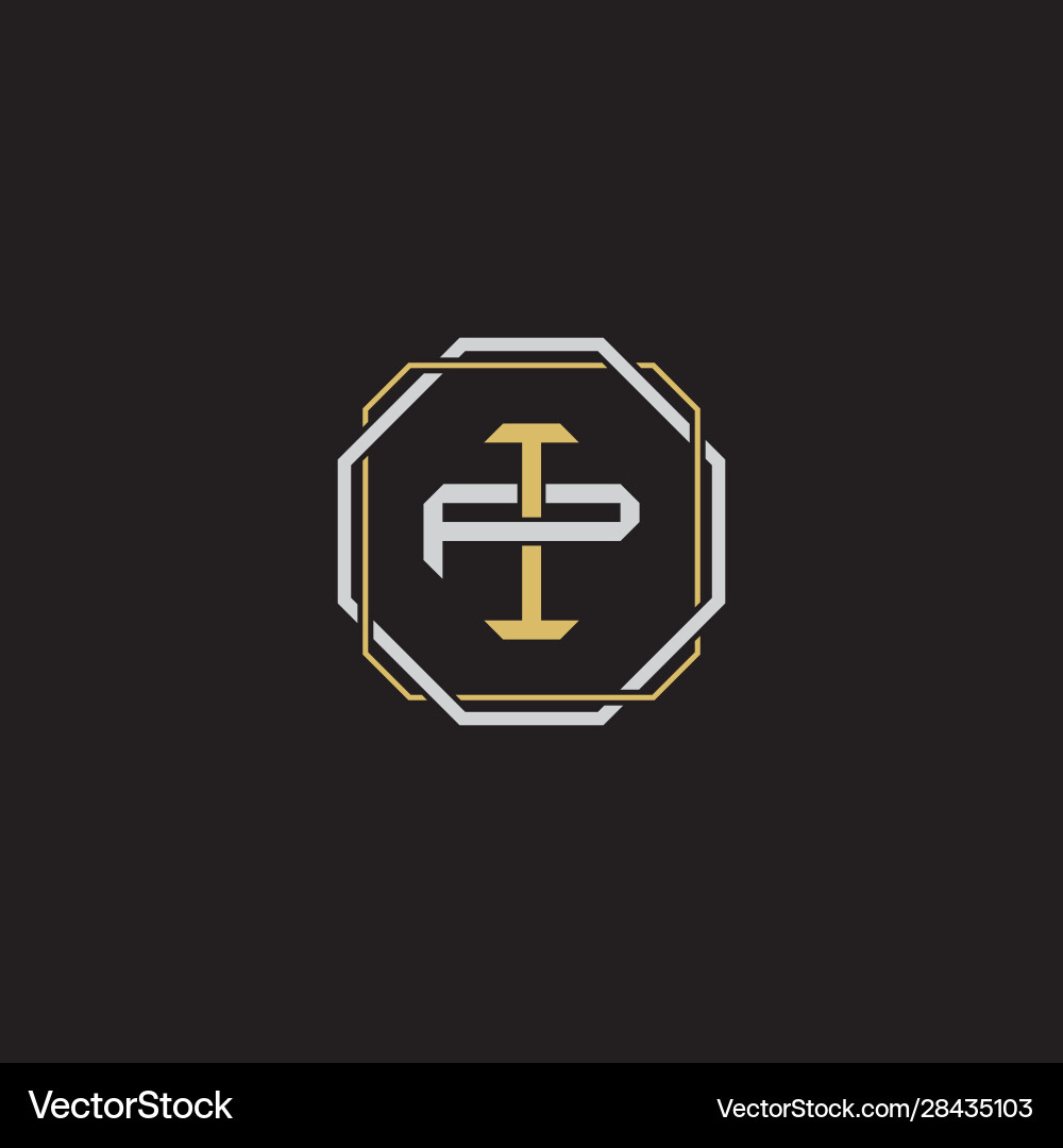 IP Initial Interlock Logo vector image
