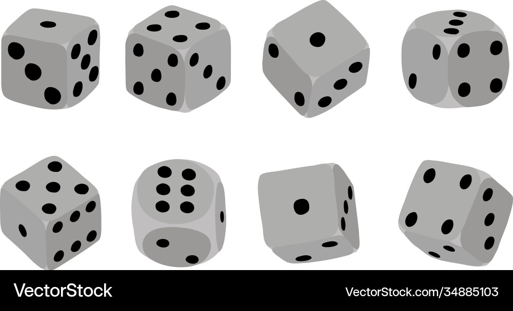 Isolated dice set rolling Vector Image