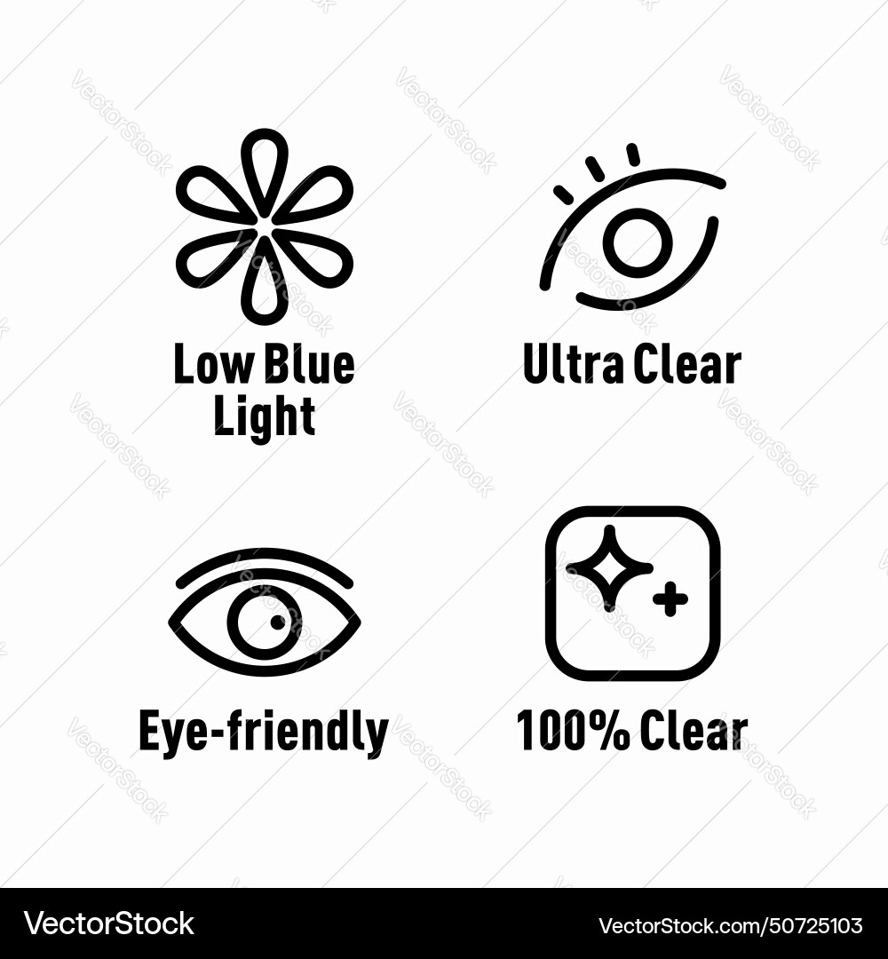 Low blue light ultra clear eye friendly 100 Vector Image