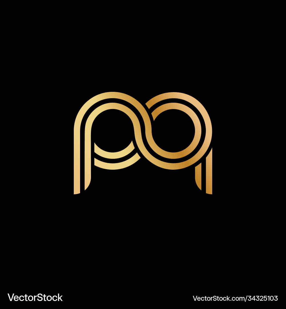 Lowercase letters p and q flat bound design Lowercase letters p and q flat bound design vector image