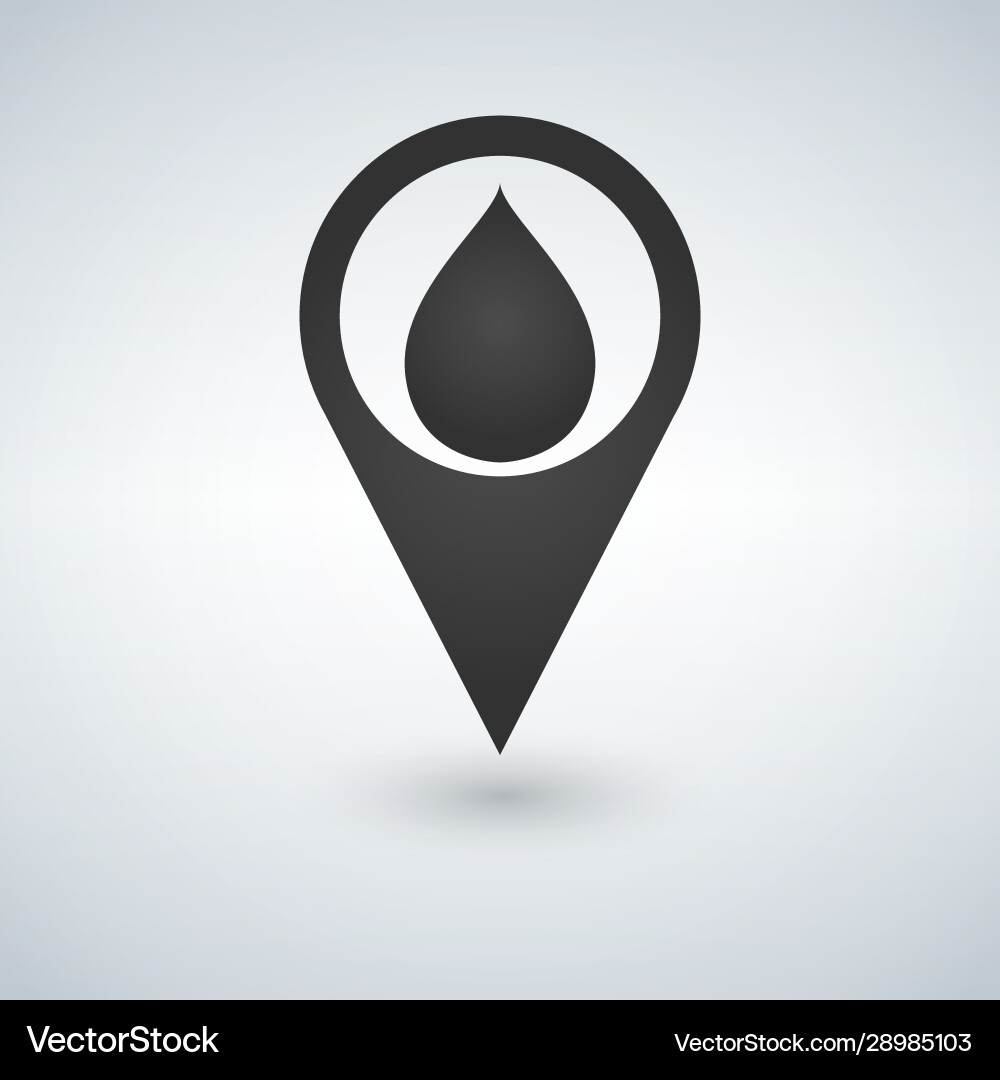 Map pointer with water drop icon Vector Image