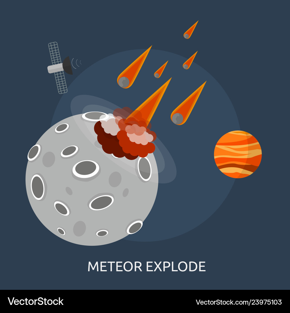 Meteor explode conceptual design vector image