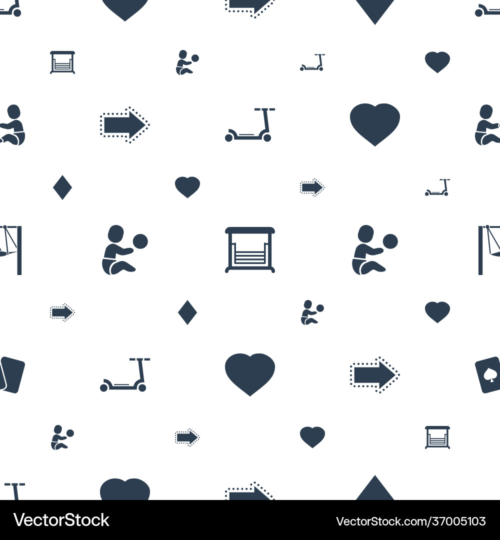 Playing icons pattern seamless white background Vector Image
