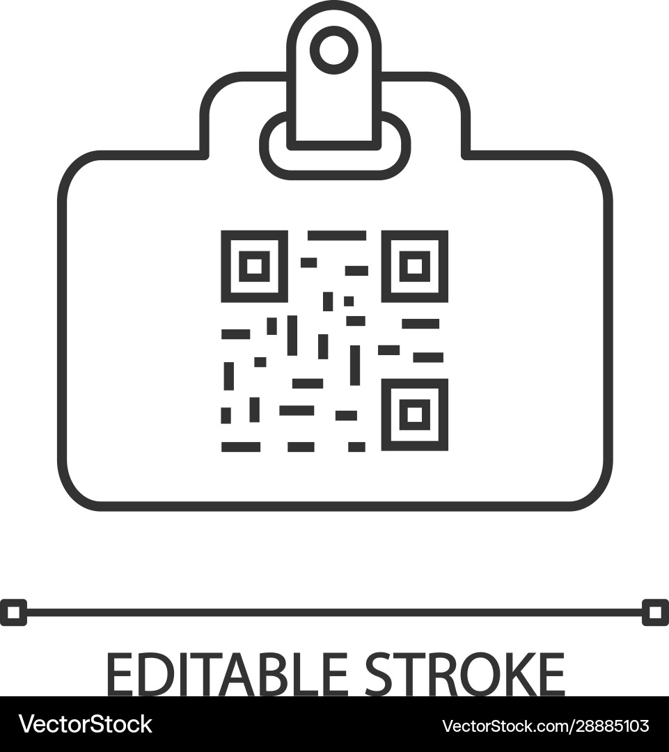 QR Code Identification Badge vector image