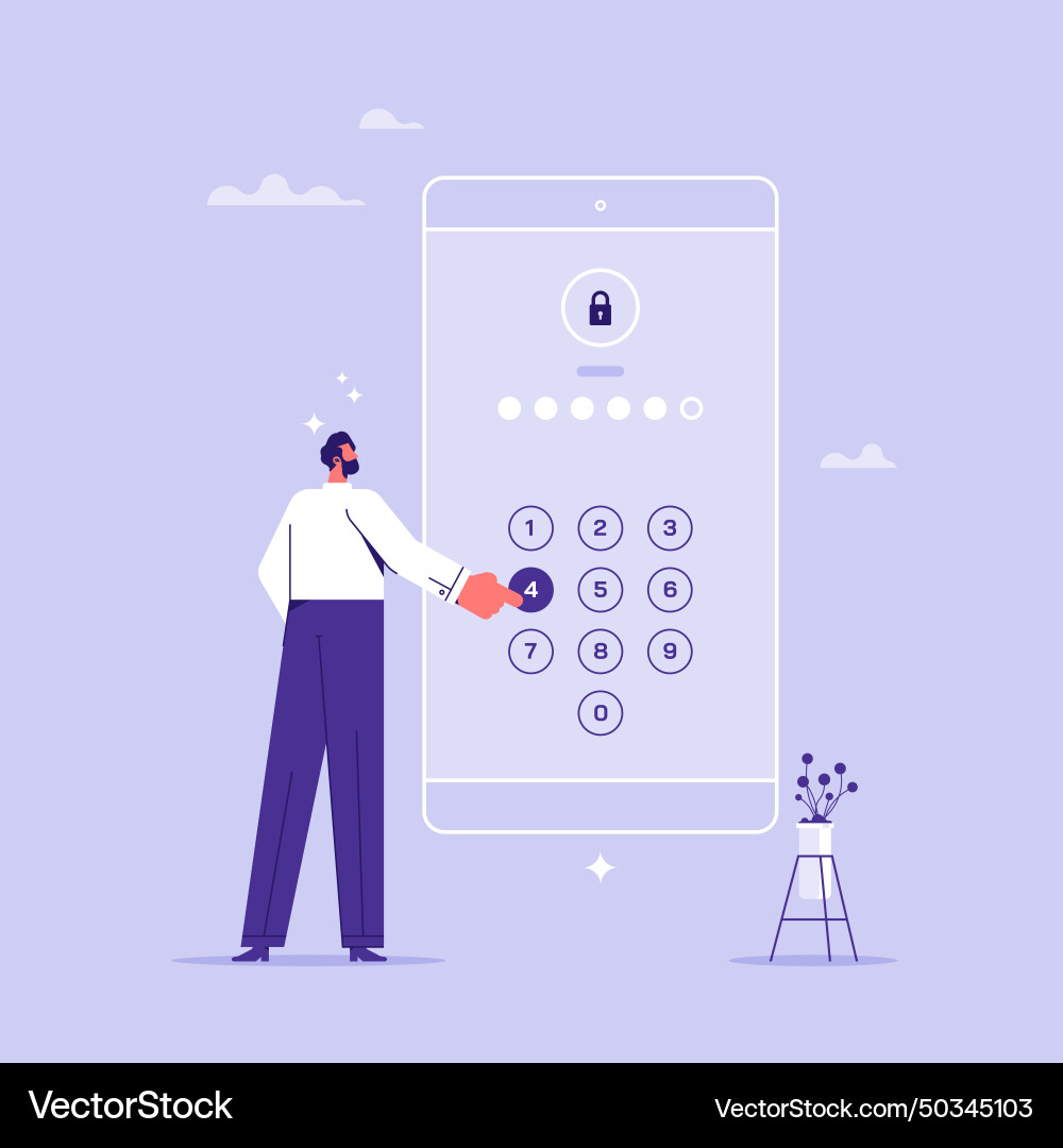 Secure login and password concept vector image