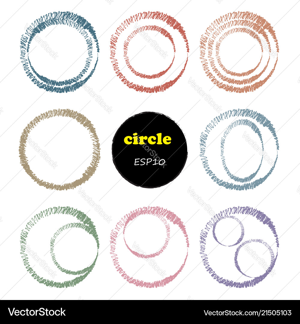 Set of 9 circles design elements Set of 9 circles design elements vector image