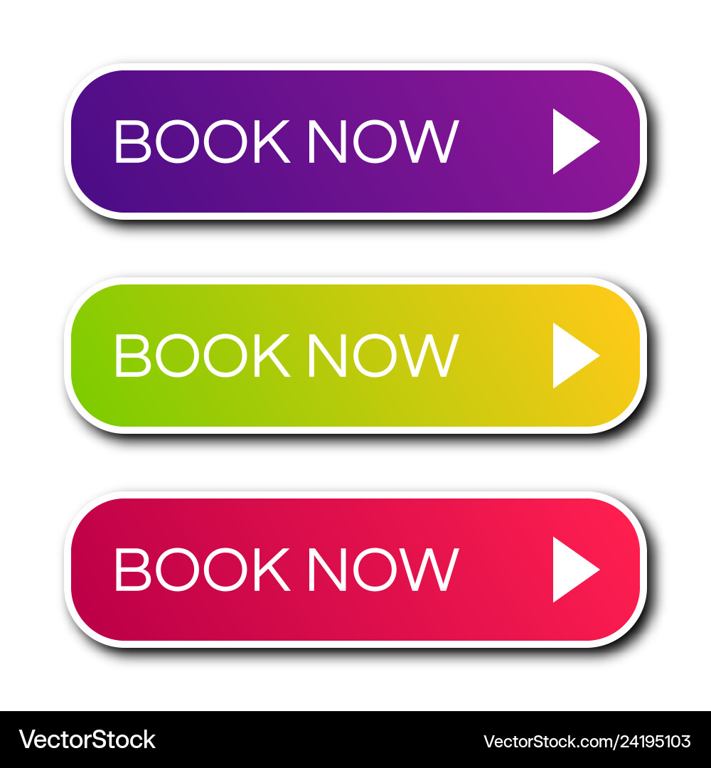 Set of three modern gradient buttons with shadows Set of three modern gradient buttons with shadows vector image