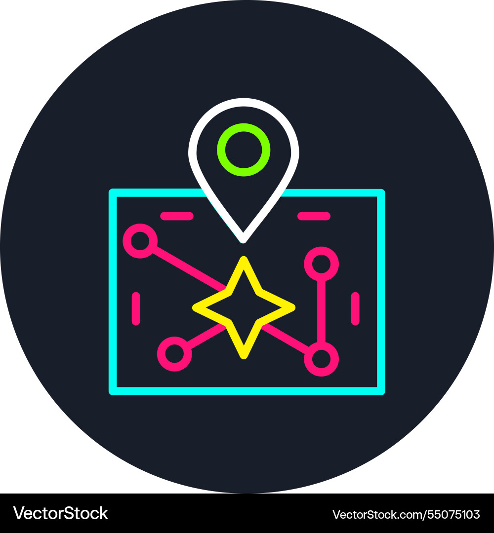 Star map line multi color icon Vector Image
