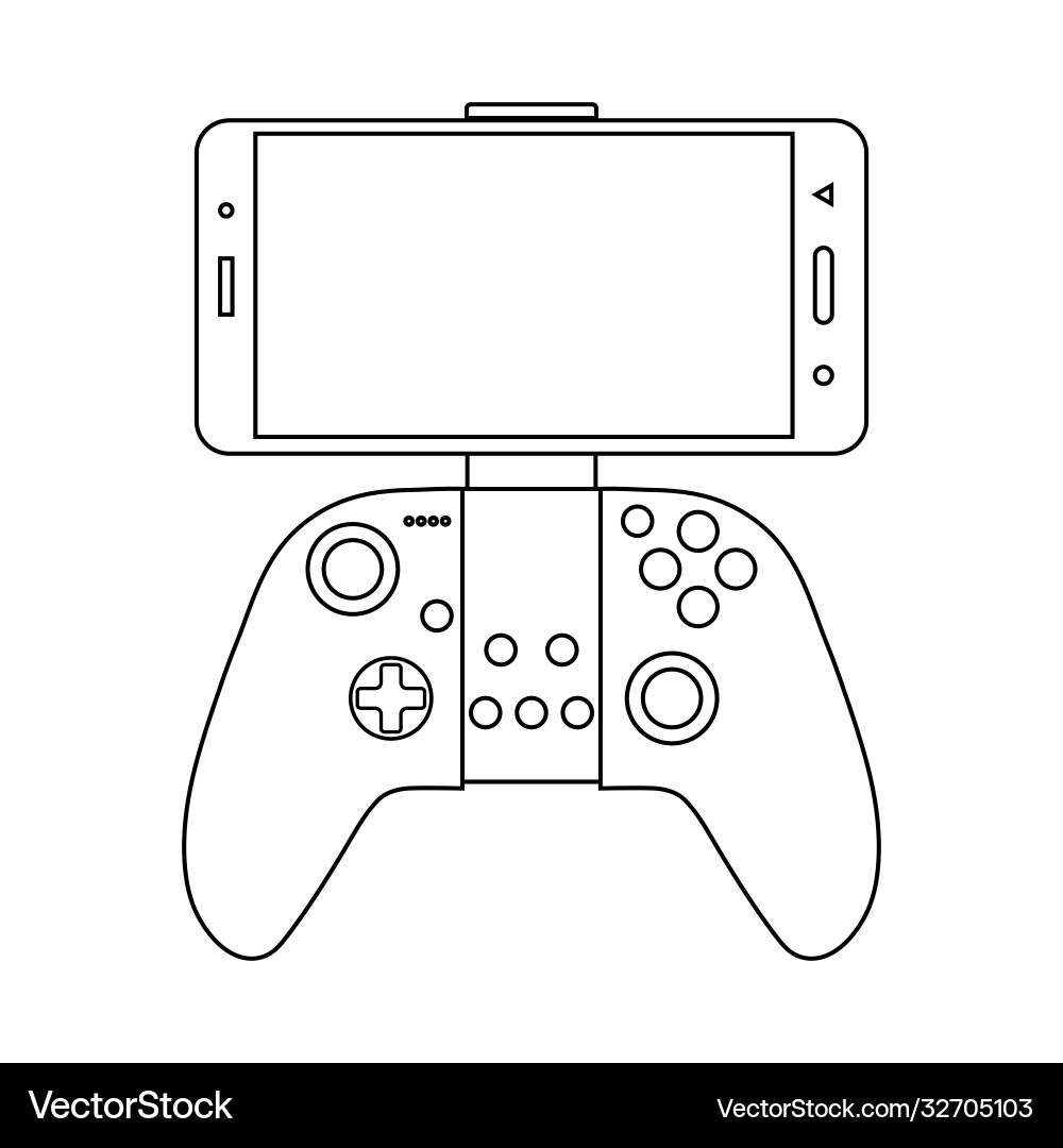 Video game controller with smartphone Vector Image