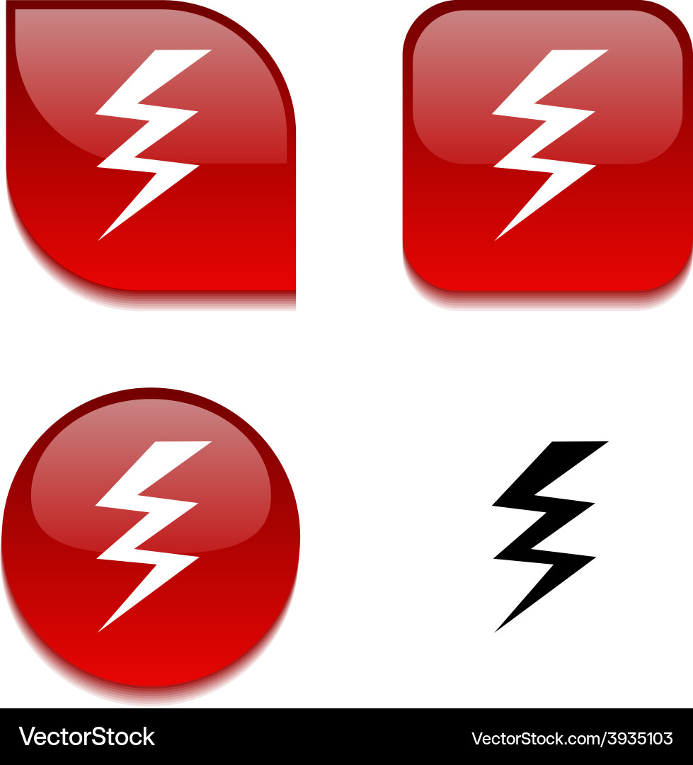 Warning glossy button vector image