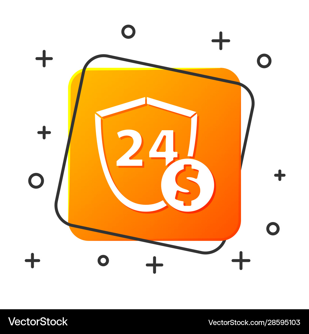 White shield with dollar symbol icon isolated Vector Image