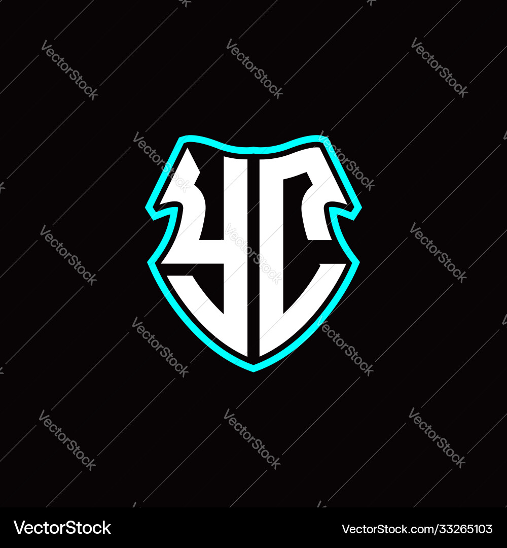 Y c initial logo design with a shield shape Vector Image