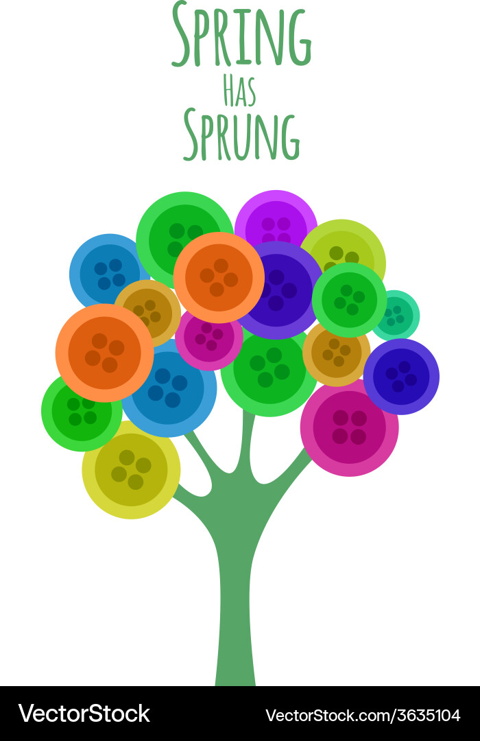 Abstract buttons tree spring has sprung vector image