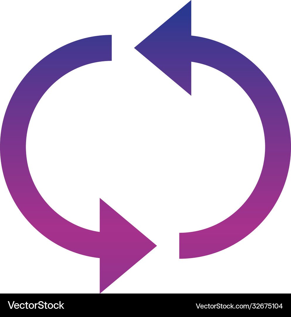 Arrows icon shape pointer reload progress gradient vector image