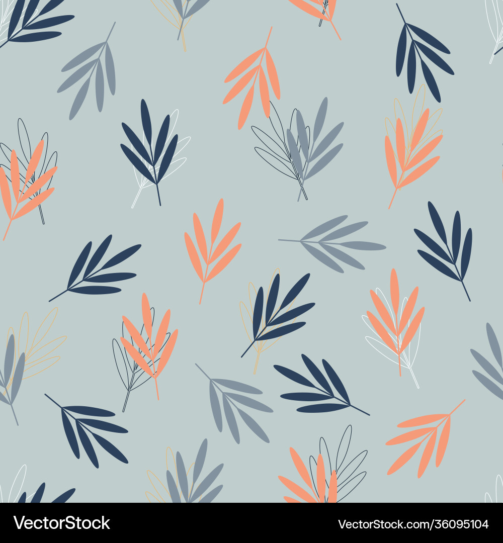 Bamboo leaf seamless pattern with different color Vector Image
