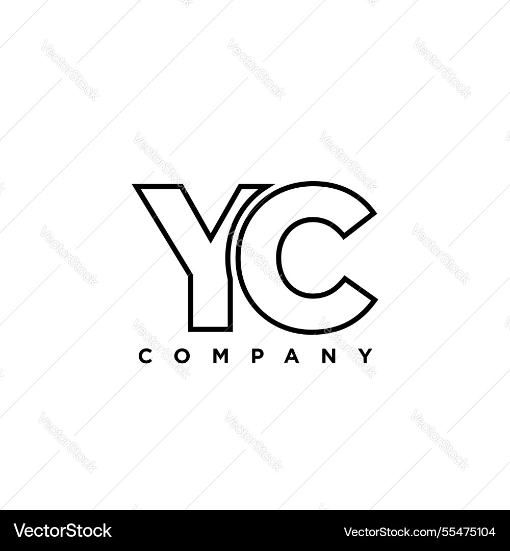 Buchstaben y und c yc Logo Design Template minimal Buchstaben y und c yc Logo Design Template minimal vektorbild
