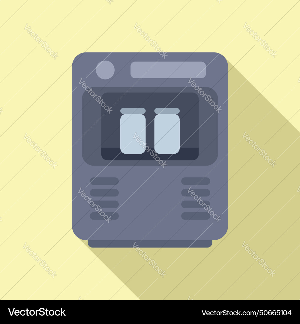 Control oxygen device icon flat treatment Control oxygen device icon flat treatment vector image