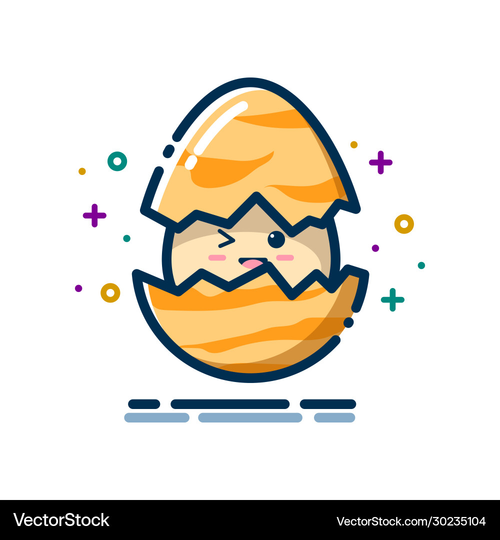 Egg hatch with a smile expression Egg hatch with a smile expression vector image