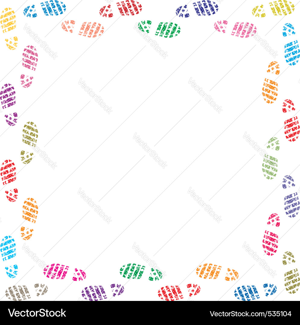 Footprint Border Pattern Vector Image